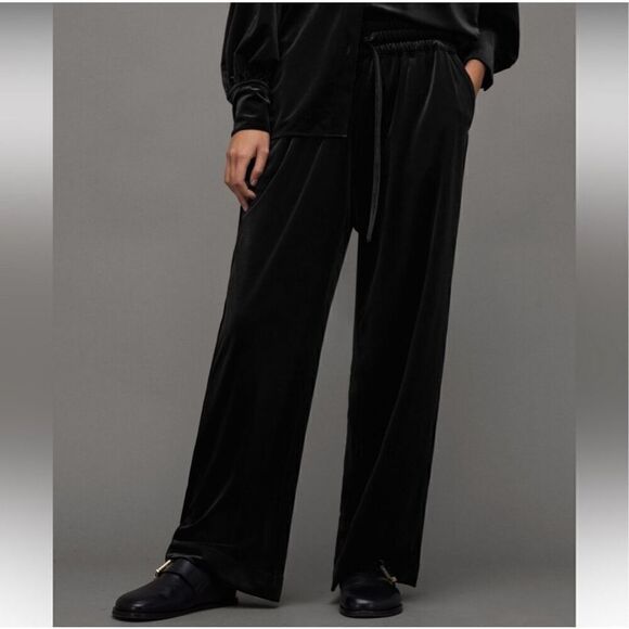 NWT All Saints Tyler Velvet  Wide Leg Trouser Pants - Picture 5 of 6
